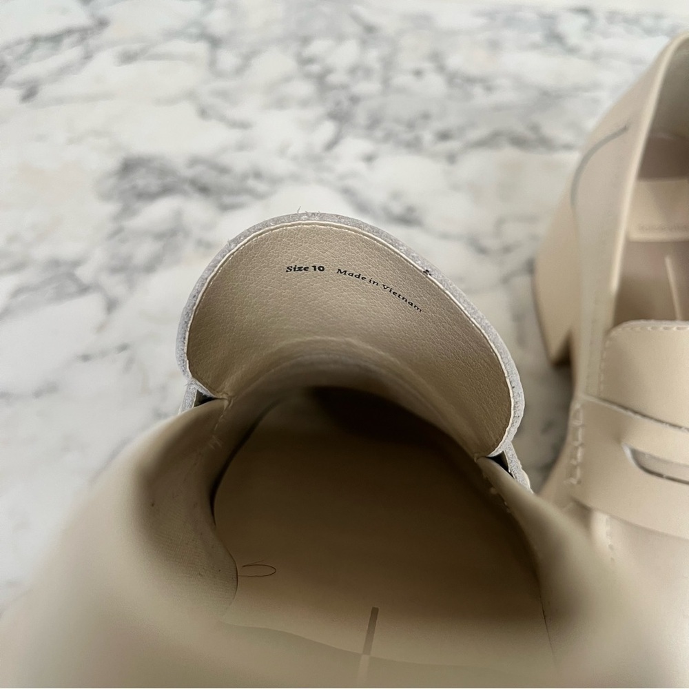 Dolce Vita Yanni Platform Penny Loafers Ivory Leather Women’s Size 10 - Picture 4 of 12